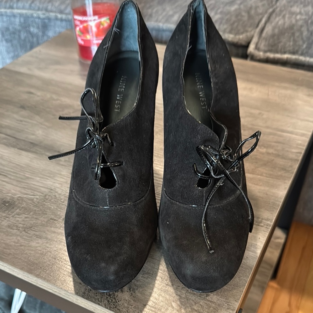 Nine West Black Lace-Up Heels